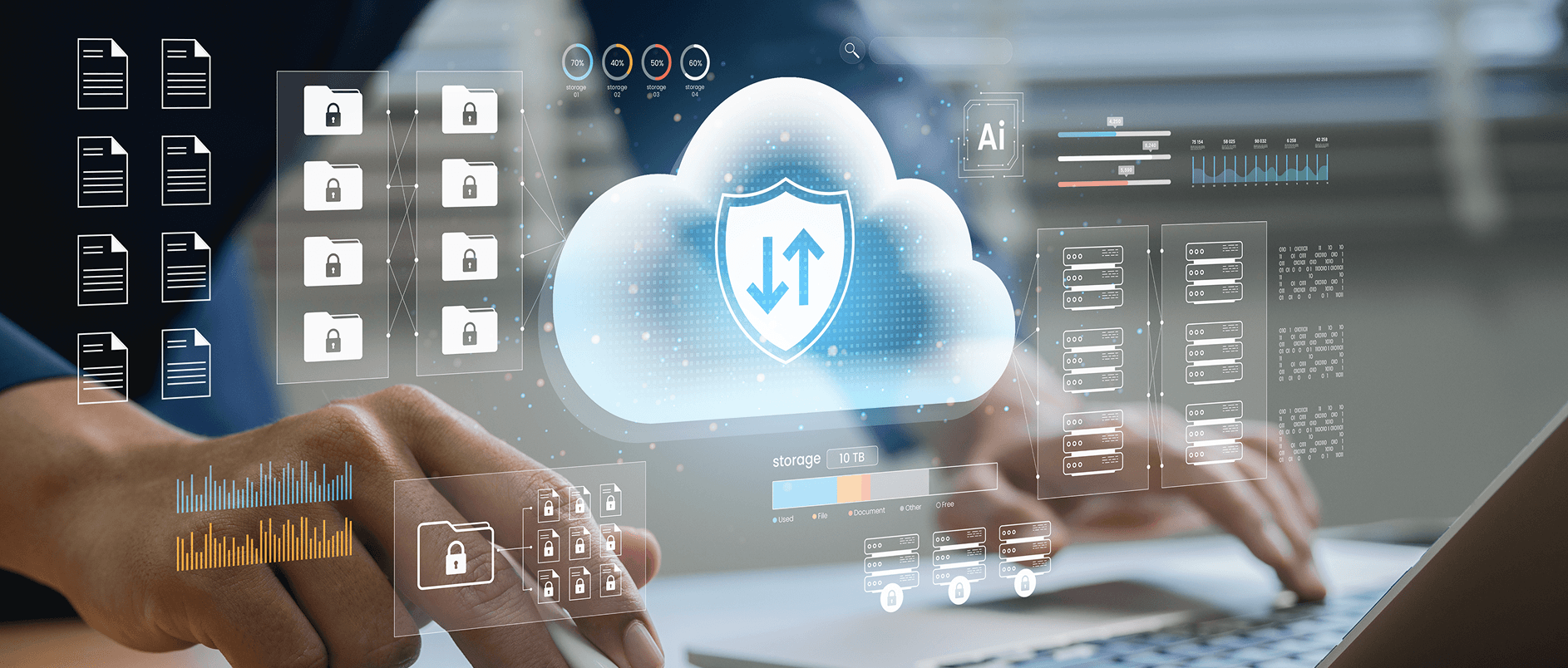 Data protection and cloud storage visualization.