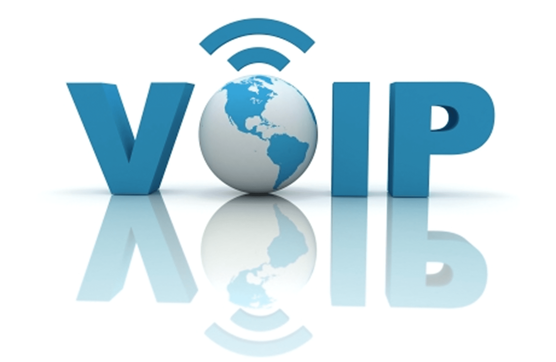 Internet telephony concept with globe and VOIP