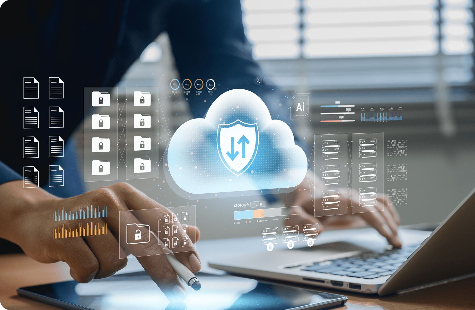 Cloud storage and cybersecurity technology