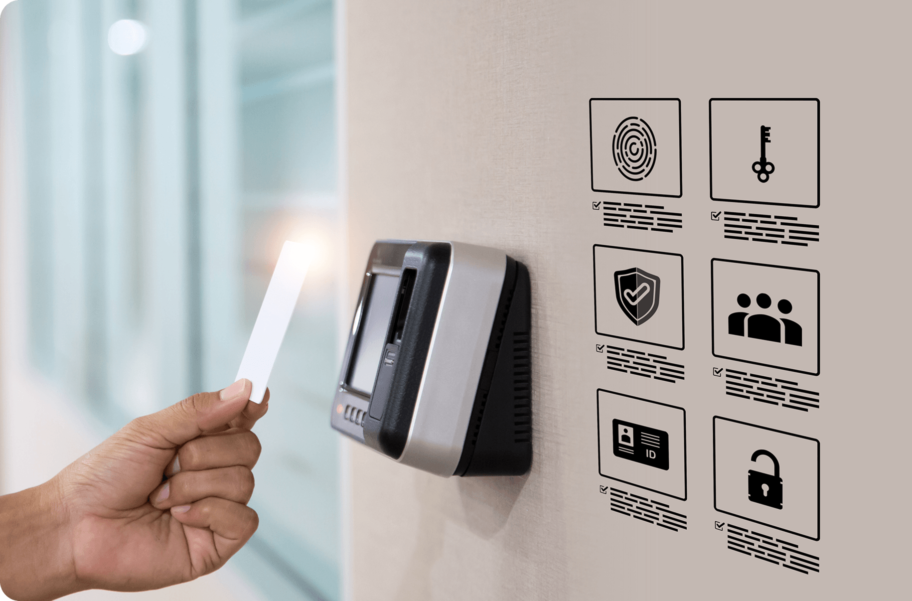 Access control system with security icons