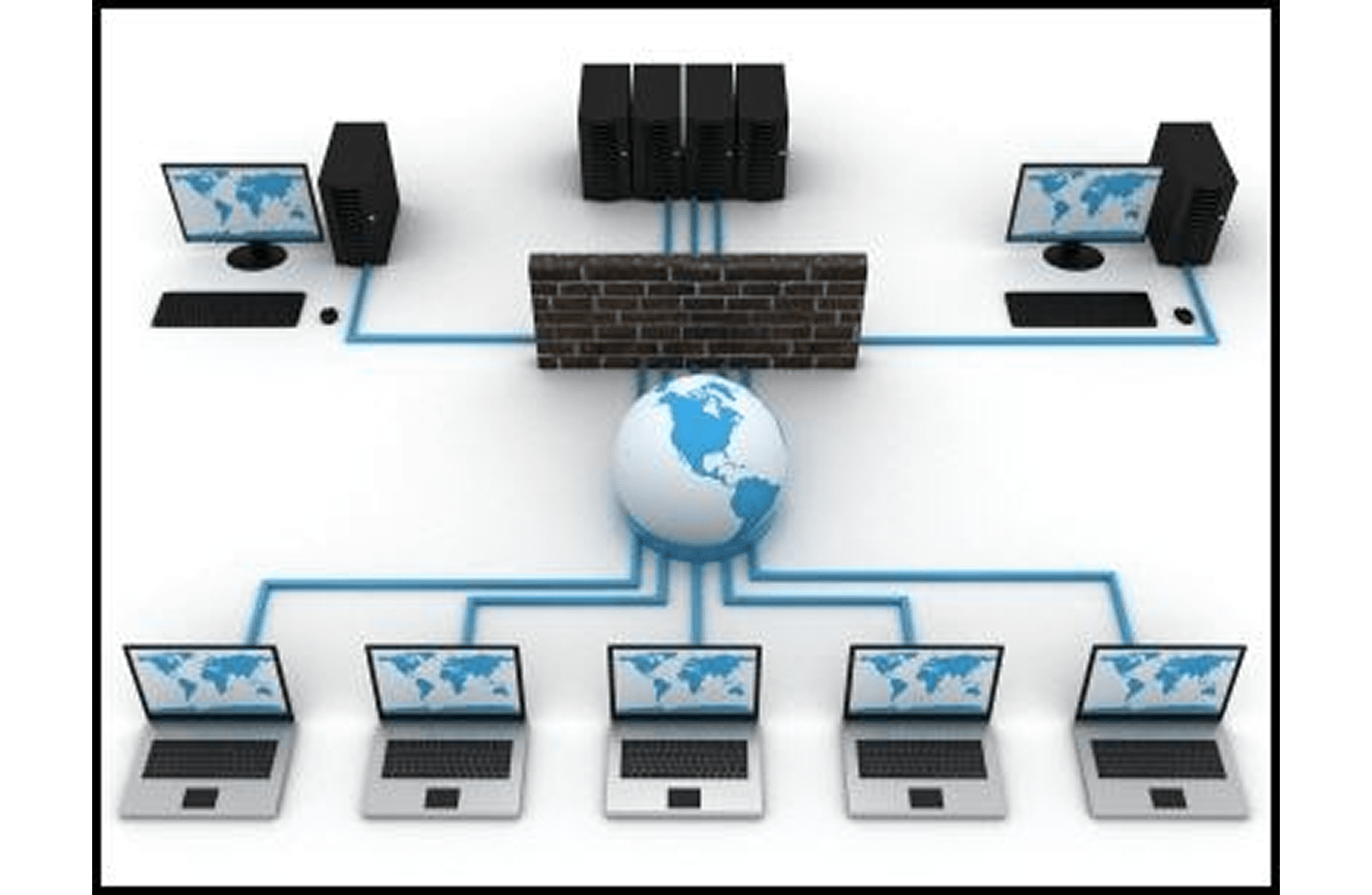 Internet security and server connection illustration